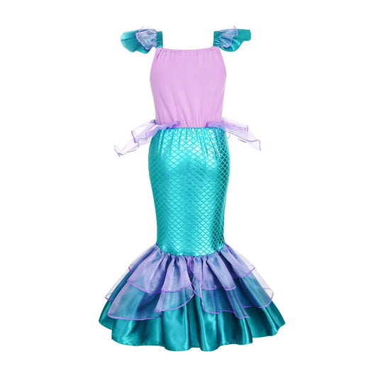 Mermaid Costume for Girls Fancy Party Carnival Birthday Dress Cosplay Halloween Princess Dress