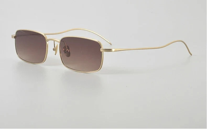 Top Quality Pure Titanium UV400 Protection Small Square Women Sunglasses Brand Ultra-light Rectangular Man Sun Glasses Eyewear