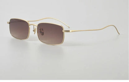 Top Quality Pure Titanium UV400 Protection Small Square Women Sunglasses Brand Ultra-light Rectangular Man Sun Glasses Eyewear