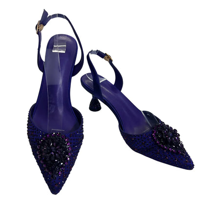 Women's Clutch Bag and Shoes Fairy Diamond High Heels Stylish Dress Shoes Pointed Toe Stiletto Heels Elegant Party Wedding Shoes