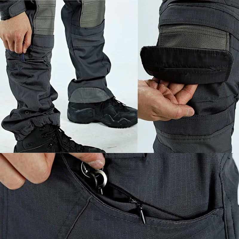 Waterproof Cargo Pant Man Tactical Pants Military Training Combat Trousers Multi Pockets Wear-Resistant Men Pants Outdoor Hiking