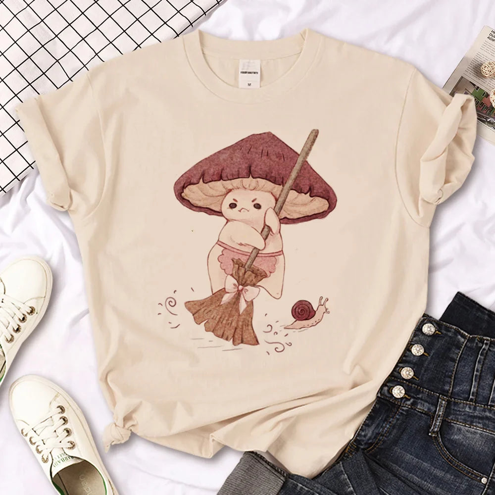 Snail t shirt women manga anime harajuku tshirt girl harajuku clothing