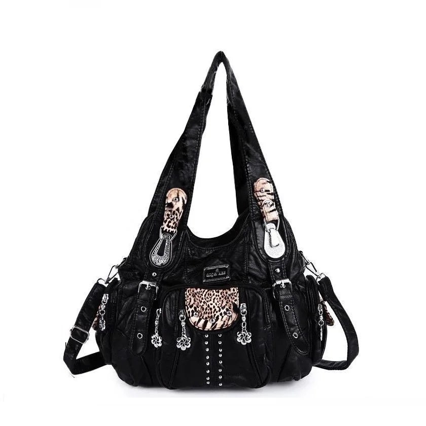 Vintage Bag Women Fashion Handbags PU Leather Shoulder Bags Female Satchel Big-capacity Shoulder Purse Bag Bolsa Feminina