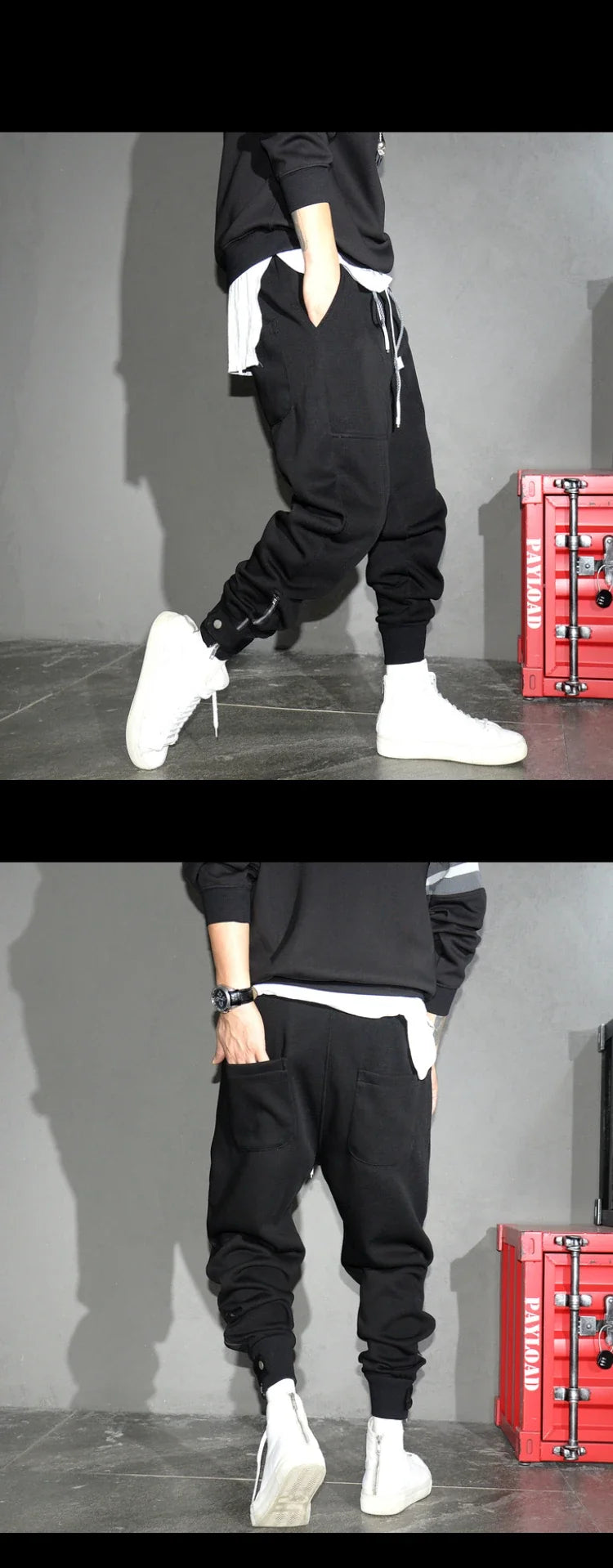 Spring Autumn Korean Fashion Streetwear Hip Hop Sweatpants Kpop Couple Jogging Pants Harajuku Black Sports Harem Joggers Men