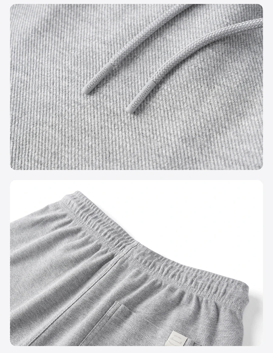 2026 Summer New 340g Twill Knit Men Shorts Casual Loose Fit Sweatpants Shorts Solid Color Breathable Jogger Shorts