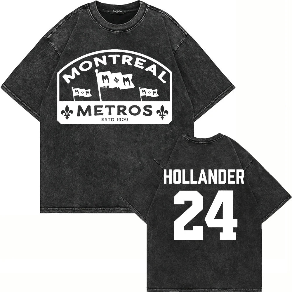 100% Cotton Vintage Washed 24 Hollander Montreal Voyageurs Tshirt Fashion Men TV Heated Rivalry Ilya Rozanov 81 Tees Shirts Tops