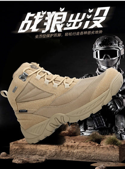 Men Tactical Boots Waterproof Army Plus Work Climbing Shoes Size Boot Anti-Slip Casual Outdoor Military Brand Ankle Hiking Shoes