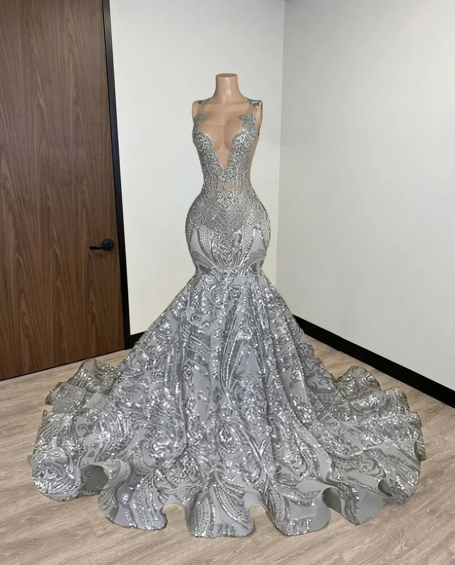 Sparkly New Design Red Diamonds Prom Dress 2026 Sequins Gown Bead Crystal Rhinestones Wedding Birthday Party Dress Customized