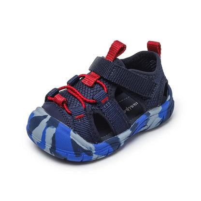 Baby Camouflage Sandals Boys Anti-kick Anti-slip Sport Sandals Girls Breathable Mesh Sandals