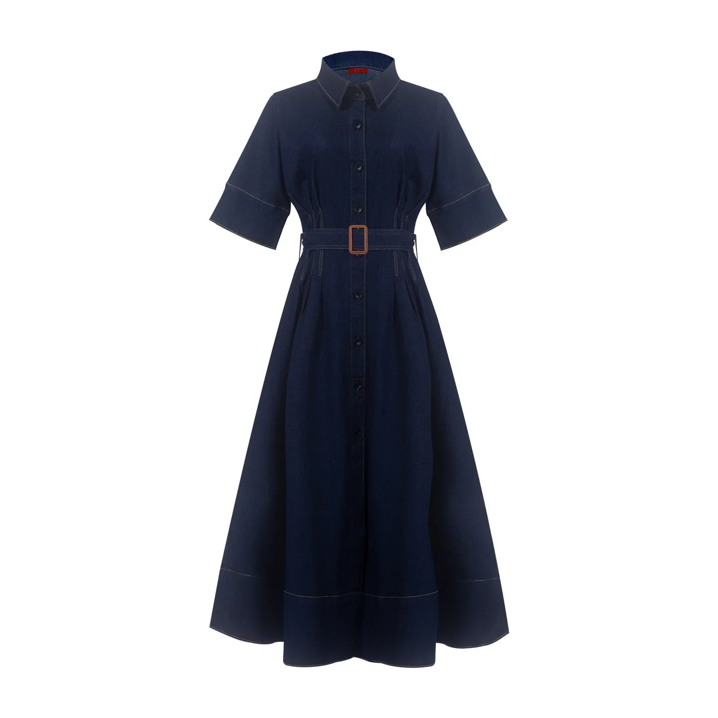2025 Spring New Series Denim MIDI Dress With Lapel Fashion Slim Elegant Women's Dresses Female Party Dress