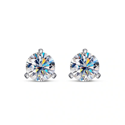 D VVS1 Round Moissanite Earring 3 Prongs Setting Classic Trendy Women Man Fine Jewelry GRA Certified 925 Sliver Earring