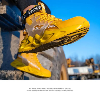 steel toe safety boots for men protective shoes industrial safety shoe woman light work shoes anti-puncture work safety sneakers