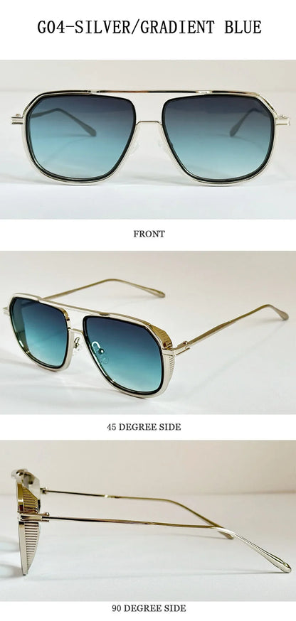 Fashion Sunglass Men Vintage Sunscreen Oversized Sunglasses Women Trendy Metal Glasses Gafas De Sol Hombre Lunette Soleil Femme