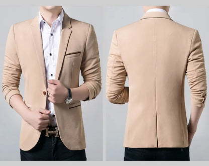 Brand Men's Casual Blazer 2025 Autumn New Fashion Slim Business Suit Coat Gentleman High-quality Men's Clothing Homme M~5XL