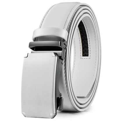 Mens Leather Belt  Automatic Genuine Leather Belts Leisure Fashion Ratchet Belts for Men Pants Waistband Ремень