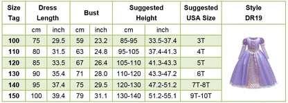 Girl Elegant Dress Kids Rapunzel Costume Children Halloween Birthday Sequin Tangled Dress Girl Carnival Lace Princess Party Gown