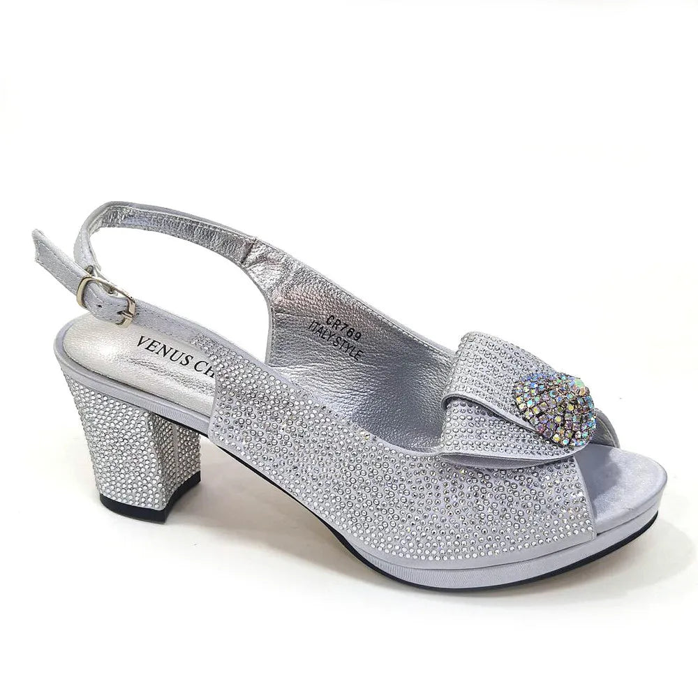 2024 Italian Design Girly Style Golden Color Wedding Shoes And Bag Full Diamond Decoration Metal Closure Bags