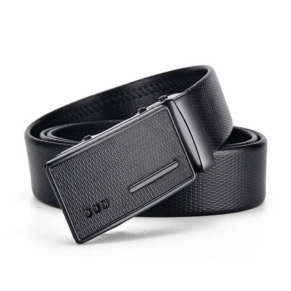 Men's Leather Belt with Automatic Buckle, Korean Version Trendy and Casual Middle-Aged and Young Business Leather Pants Belt
