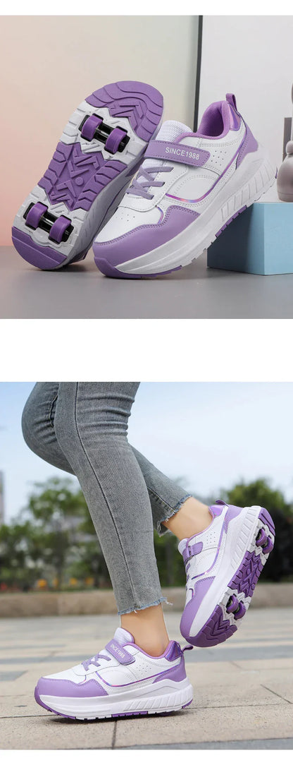 Roller Skate Shoes Kids Autumn 2024 Children Fashion Casual Sports Toy Birthday Gift Games Boys 4 Wheels Sneakers Girls