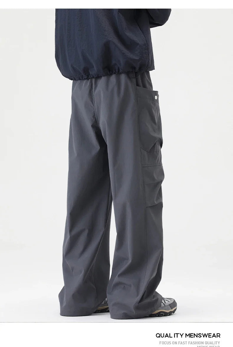 Male Hiking Pants Outdoor Waterproof Windproof Camping Cycling Trousers Autumn Spring Elastic Waist Climbing Travel Casual Pants