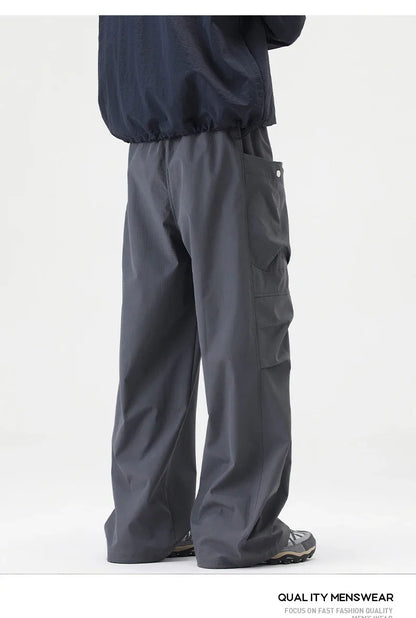 Male Hiking Pants Outdoor Waterproof Windproof Camping Cycling Trousers Autumn Spring Elastic Waist Climbing Travel Casual Pants