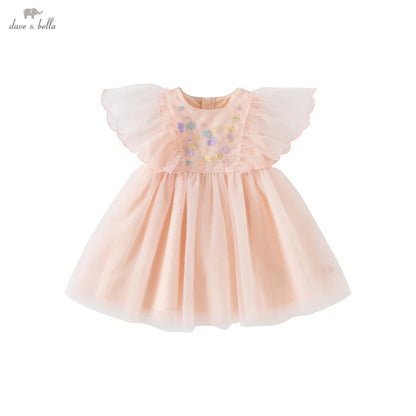 Girls Baby Princess Dress Summer Sweet Cute Embroidery Children Mesh Elegant Dress Party Outdoor Gentle DB2251139