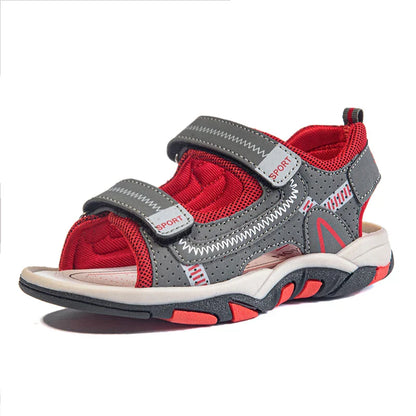 New Design Kids Sandals Boys Barefoot Shoes Summer Beach Waterproof Casual Sneaker PU Leather Sports Sandals for Boy 4-12 Years