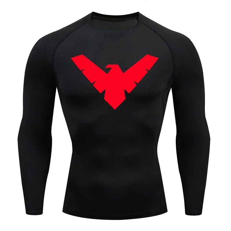 Summer Short Sleeve Compression Shirt Men Sports Top Running T Shirt Quick Dry Gym Workout Clothing Sun Protection Long Sleeve