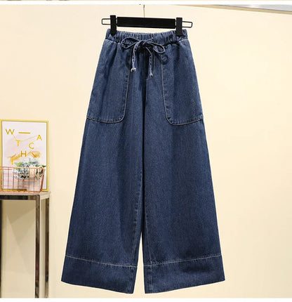 Women's High Waist Wide Leg Jeans Loose Comfortable Retro Sle Casual Versatile Straight Cut Trousers for Autumn Winter