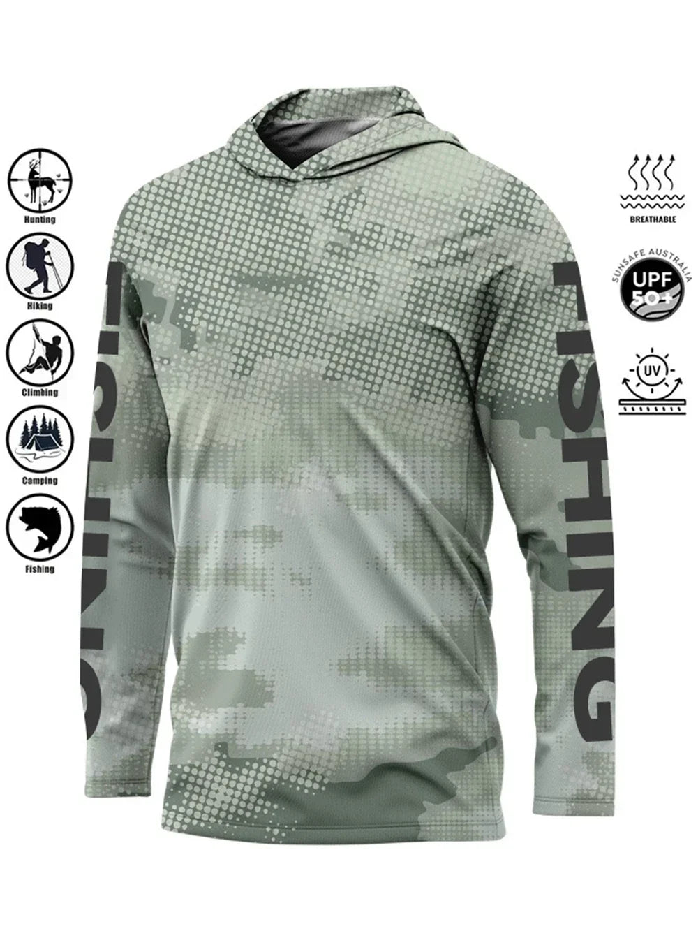 Hood Fishing Shirt Fishing Apparel Men long sleeve fishing t shirt uv protection