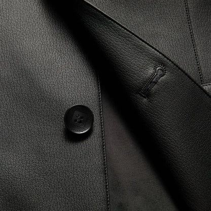 New Men's Business Casual Fashion Leather Blazer Sheepskin Slim Fit High-End Genuine Leather Jacket