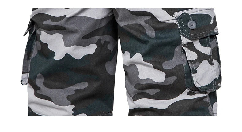 Mens Camo Shorts Men Camouflage Overalls Loose Casual Outdoor Sports Half Pants Side Pocket Cotton Comfortable Shorts