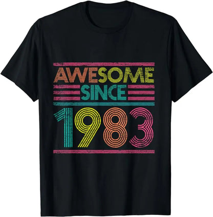 Men's 43st Birthday T-Shirt: Born 1983 Retro Streetwear Style Vintage Retro for Men's Graphic T-Shirts Birthday Gifts TShirt
