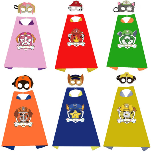 Anime Dog Patrol Cape Kids Cloak Eye Mask Marshall Chase Skye Zuma Rubble Rocky Cloak Children Cosplay Costume Halloween Costume