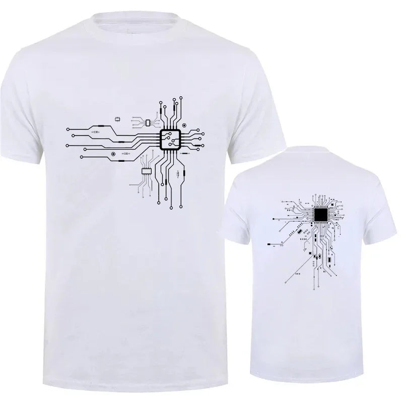 Brand New Men's T-Shirt O-Neck Men T-shirt for Male T Shirts CPU Processor Circuit Diagram Print Man Tops Tees Tshirt Clothing