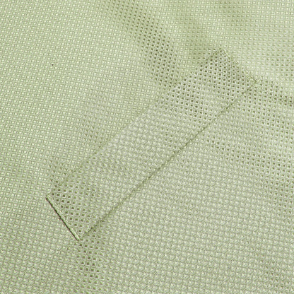 Silk Mens Suit Vests 4PC Woven Sage Green Solid Waistcoat Tie Pocket Square Cufflinks Business Wedding Dress Waist Jacket