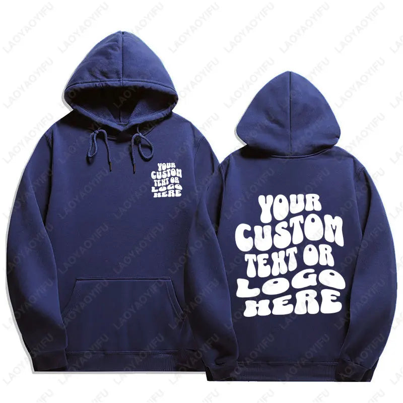 Custom Text Hoodie Personalized Sweatshirt Front Back Print Tee Custom Words On Back Business Logo Tshirt Custom Printed Shirt