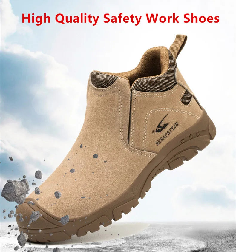 Anti-smash Anti-stab Safety Shoes for Men Construction Welding Work Shoes Wear-resistant Indestructible Shoes Outdoor Work Shoes
