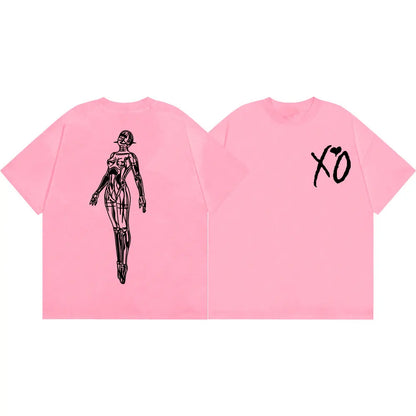 Rapper The Weeknd Merch T-shirt Men Women Clothing Fashion Hip Hop Short Sleeve T-shirts Summer Casual Loose 100%cotton T Shirts