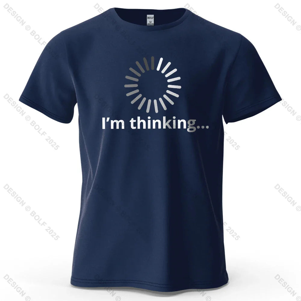 I'm Thinking Creative Printed Men's T-Shirt 100% Cotton Oversized Daily Graphic Tees for Women Tops Tees Casual Streetwear
