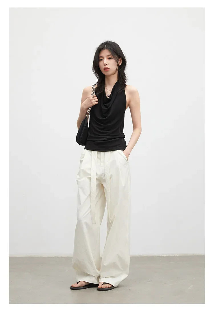 Fashion Women Tanks New Swinging Collar Hanging Neck Camis Slim Backless Sexy Suspender Female Vest Spring Summer 2026
