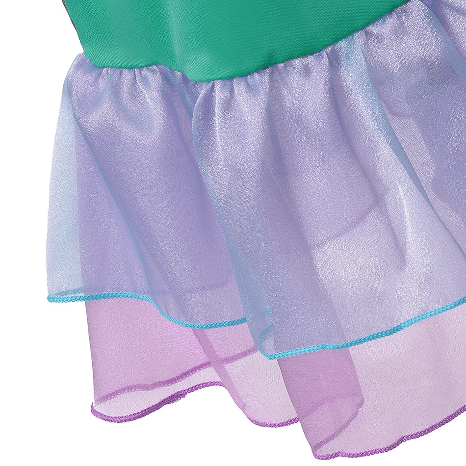 Summer Mermaid Birthday Party Dress Girl Cute Costume Carnival Anime Cosplay Outfits 2-10 Yrs Kids Fantasy Disguise Prom Gown