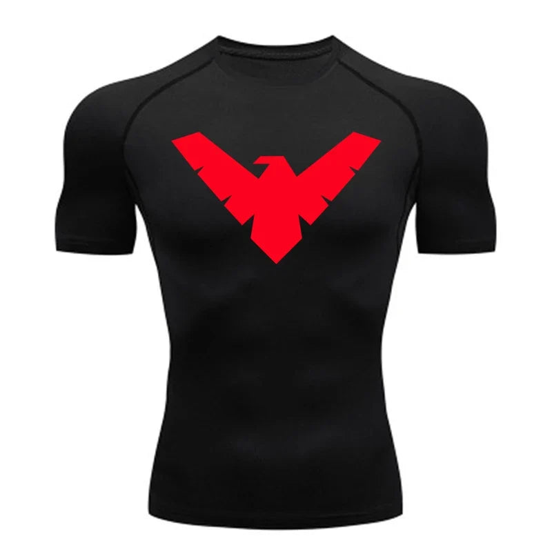 Summer Short Sleeve Compression Shirt Men Sports Top Running T Shirt Quick Dry Gym Workout Clothing Sun Protection Long Sleeve