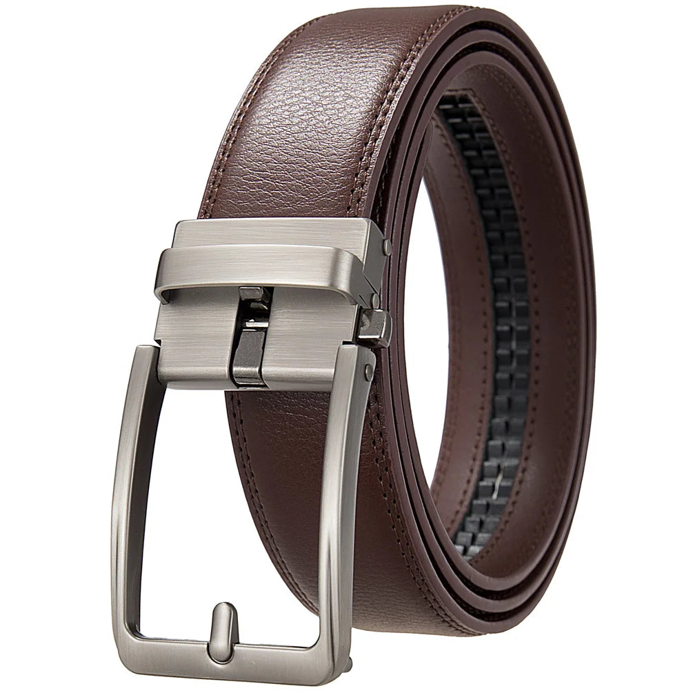 Fashion Automatic Buckle Men's Belt Men's Genuine Leather Belt Luxury Designer Black Brown 3.5 cm Ratchet Belt for Men