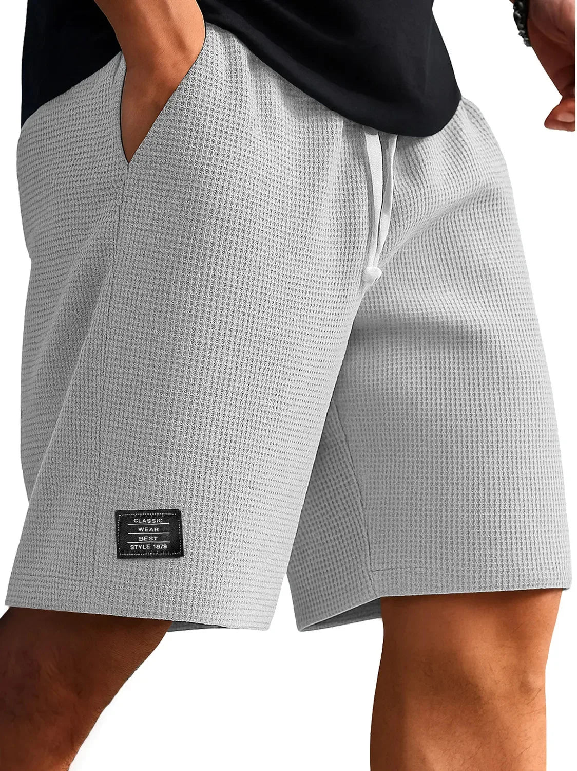 Men's Jacquard Casual Shorts Summer Harajuku Solid Sweatpants Fashion Men Short Pants Retro Men Clothes Roupas Streetwear New