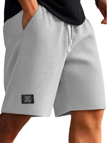 Men's Jacquard Casual Shorts Summer Harajuku Solid Sweatpants Fashion Men Short Pants Retro Men Clothes Roupas Streetwear New