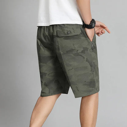 Mens Elastic Waist Casual Shorts Quick Dry Sweat Shorts Relaxed Fit Work Shorts Loose Casual Cotton Running  Short