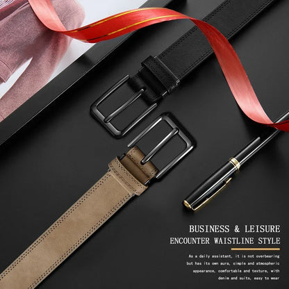 Men Belts High Quality Genuine Leather LONG Large Pin Buckle Metal Automatic Buckle Male Belts Strap Male