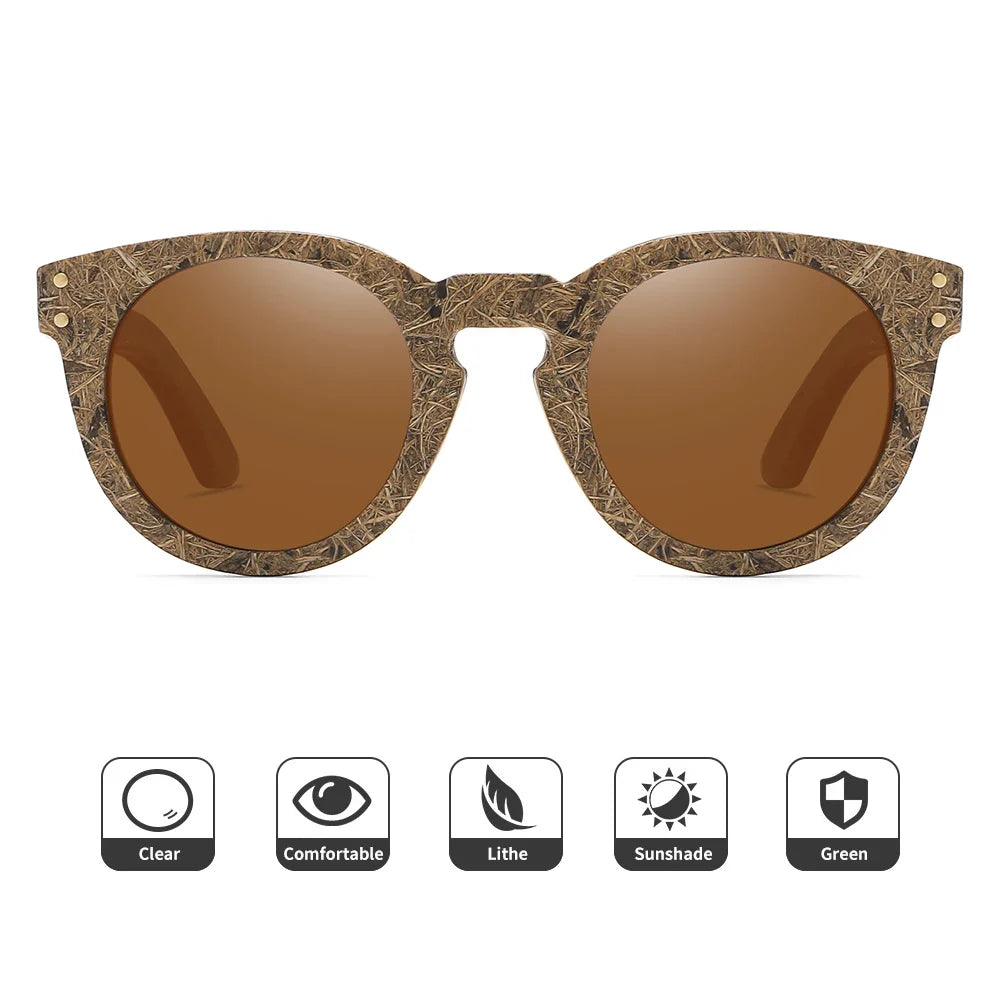 Brand coconut fiber sunglasses Eco-friendly  new wood,made  polarized UV400 protection natural degradation glasses 8242