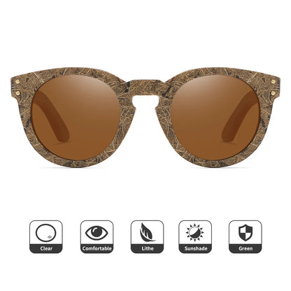 Brand coconut fiber sunglasses Eco-friendly  new wood,made  polarized UV400 protection natural degradation glasses 8242